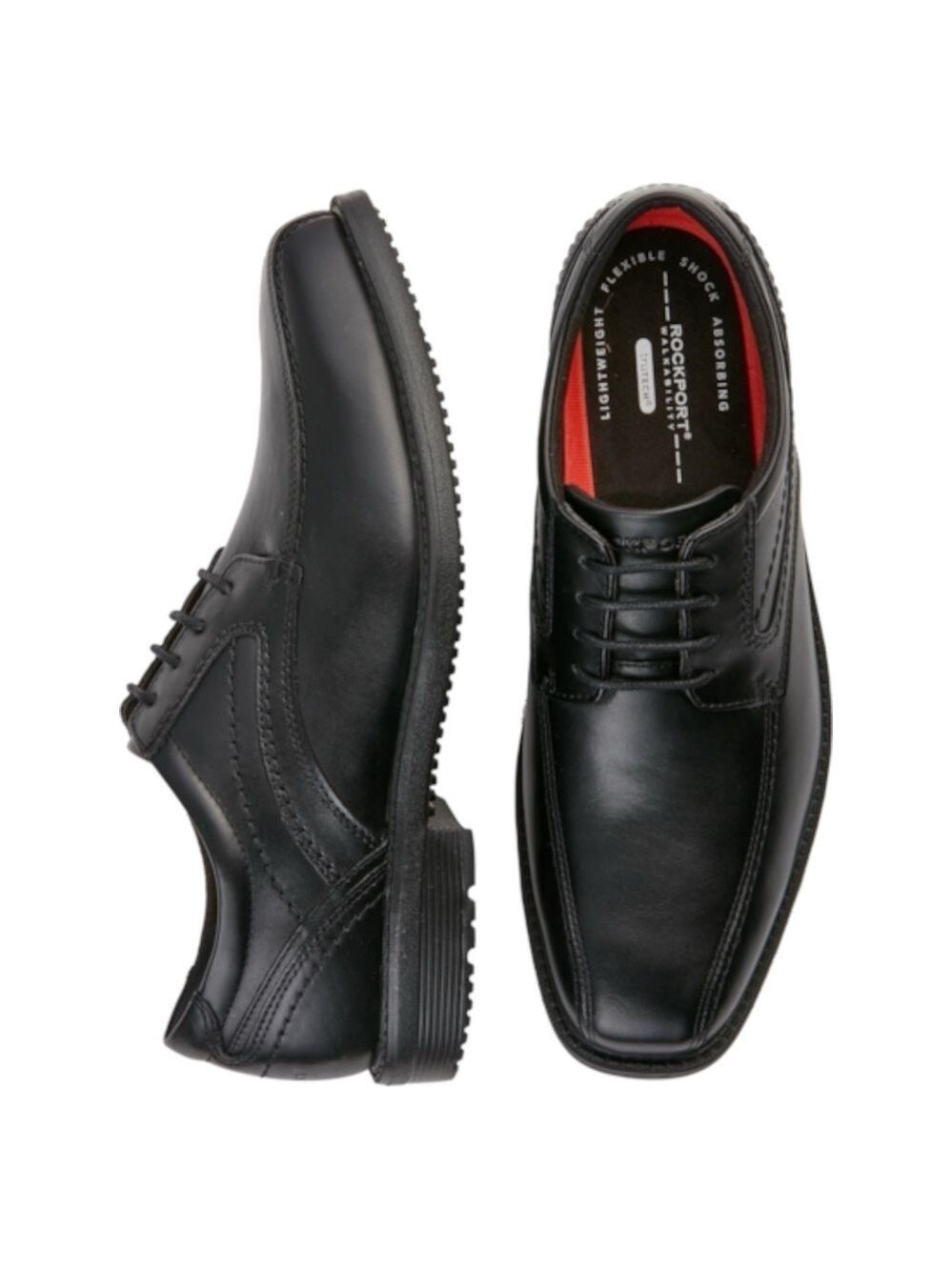 Rockport Style Leader2 Bike Toe Black Leather Lace-Up Oxford Dress Shoes